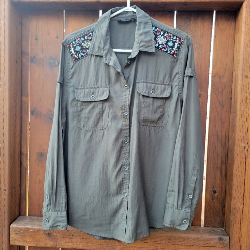 Topshop beaded button-up